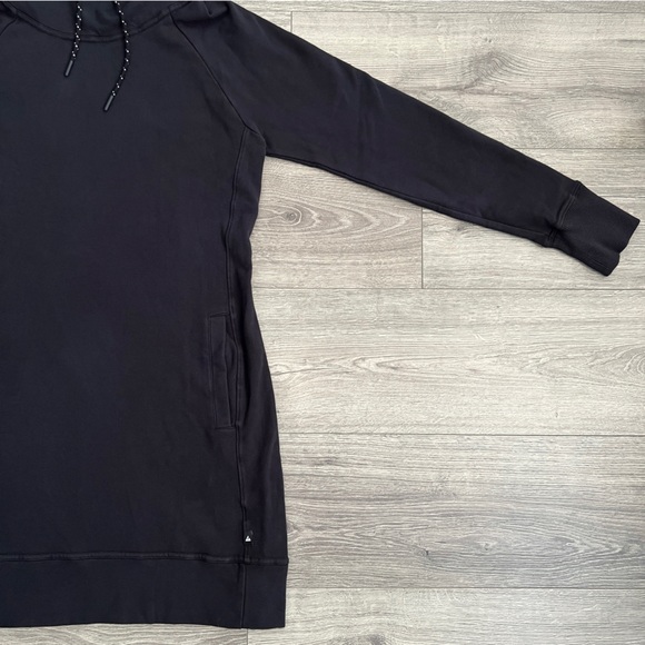 AMERICAN GIANT Womens Hoodie Dress Medium Black Pockets French Terry Sporty 90s - Picture 5 of 8